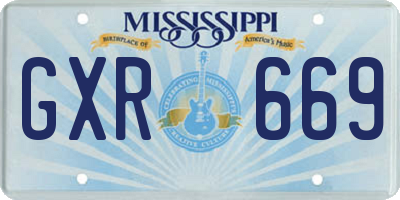 MS license plate GXR669
