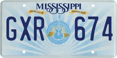 MS license plate GXR674