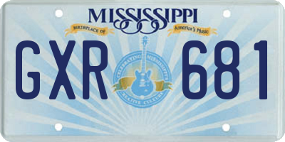 MS license plate GXR681