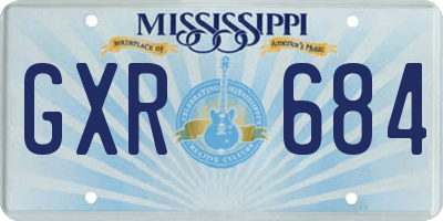 MS license plate GXR684