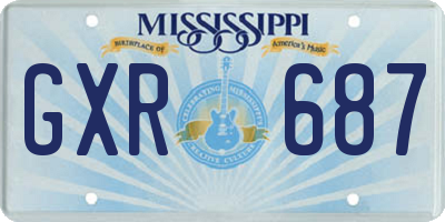 MS license plate GXR687