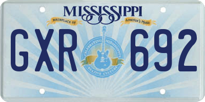 MS license plate GXR692