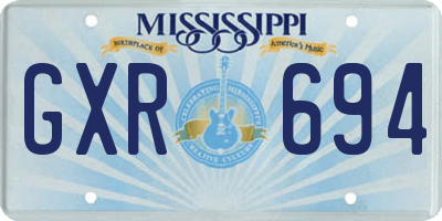 MS license plate GXR694