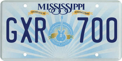 MS license plate GXR700