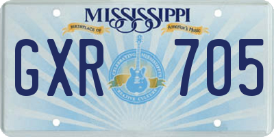 MS license plate GXR705