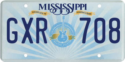 MS license plate GXR708