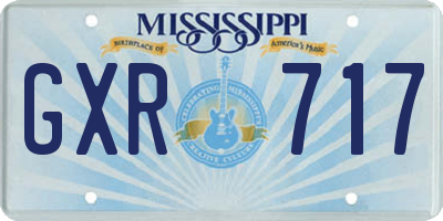 MS license plate GXR717