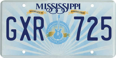 MS license plate GXR725