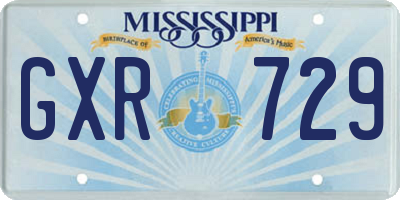 MS license plate GXR729