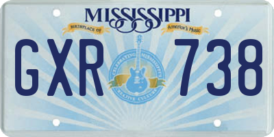 MS license plate GXR738