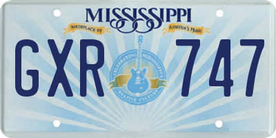 MS license plate GXR747