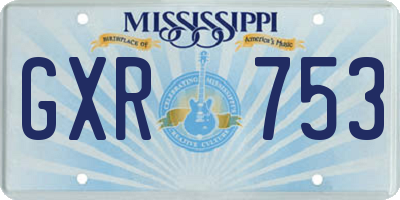 MS license plate GXR753