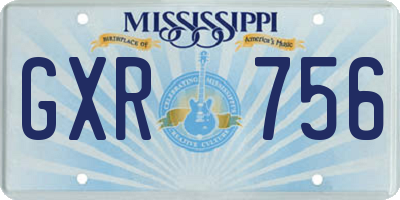 MS license plate GXR756
