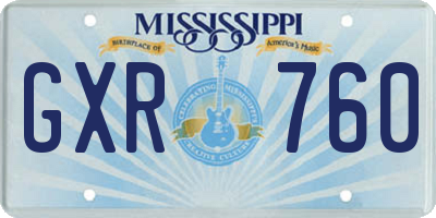 MS license plate GXR760