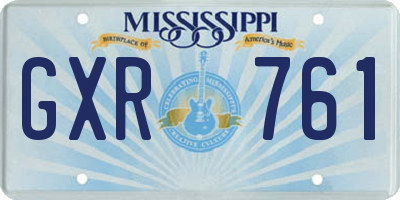 MS license plate GXR761
