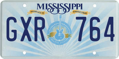 MS license plate GXR764