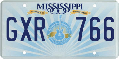 MS license plate GXR766