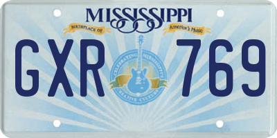 MS license plate GXR769