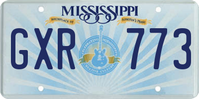 MS license plate GXR773