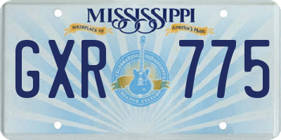 MS license plate GXR775