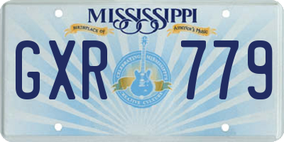 MS license plate GXR779