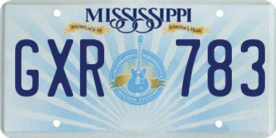 MS license plate GXR783