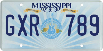 MS license plate GXR789