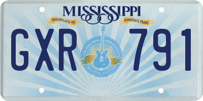 MS license plate GXR791