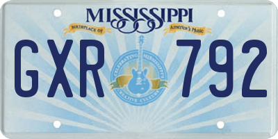 MS license plate GXR792