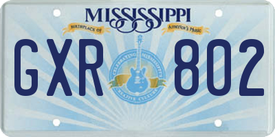 MS license plate GXR802