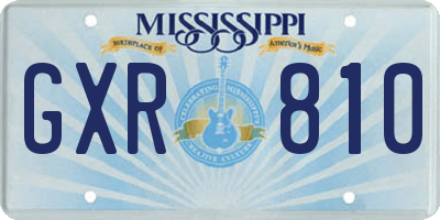MS license plate GXR810