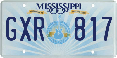 MS license plate GXR817