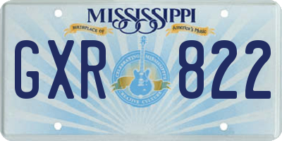 MS license plate GXR822