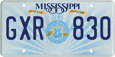 MS license plate GXR830