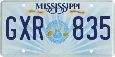 MS license plate GXR835