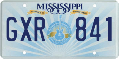 MS license plate GXR841