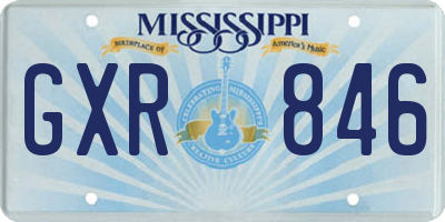 MS license plate GXR846