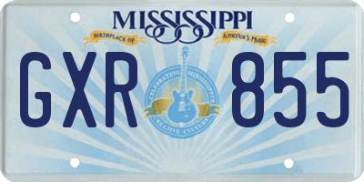 MS license plate GXR855