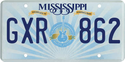 MS license plate GXR862