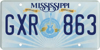 MS license plate GXR863