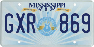 MS license plate GXR869