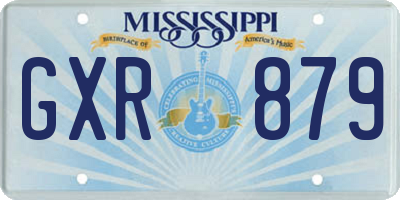 MS license plate GXR879