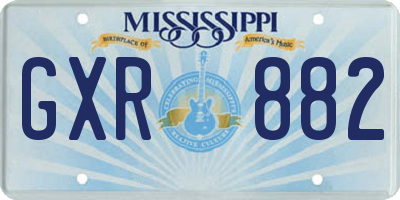 MS license plate GXR882