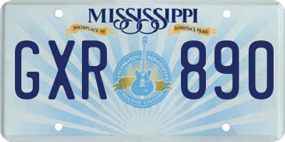 MS license plate GXR890