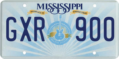 MS license plate GXR900