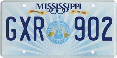 MS license plate GXR902