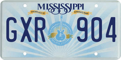 MS license plate GXR904