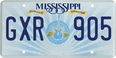 MS license plate GXR905