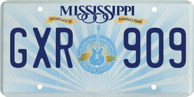 MS license plate GXR909