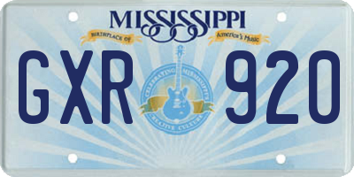 MS license plate GXR920